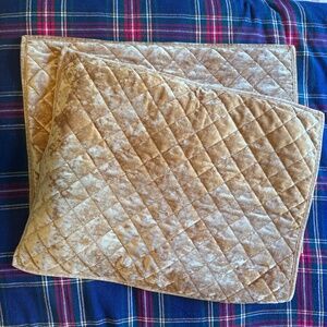 Threshold Velvet Diamond Stitch Pillowcase Shams- Golden Brown- Set of 2